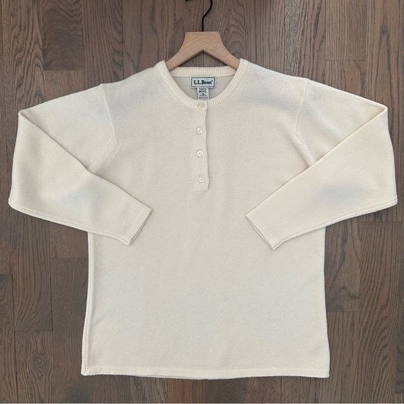 L.L. Bean Other - Vintage L.L. Bean Made in Scotland 100% Wool Henley Crew Sweater Medium